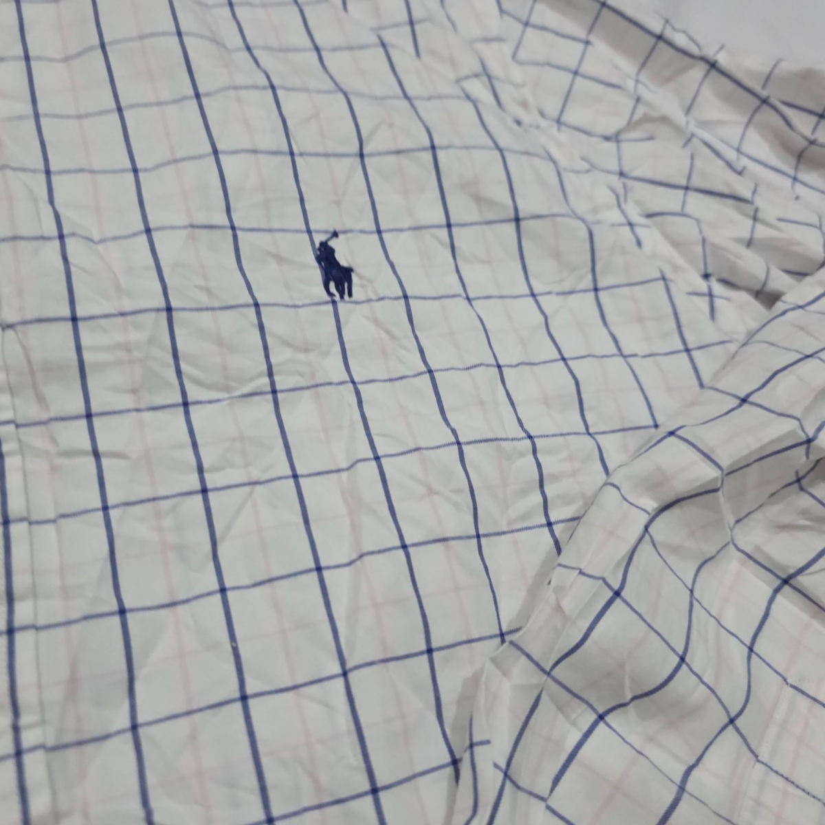 Camisa Ralph Lauren Xgrande Xl Cuadro Blanco Lineas Azules