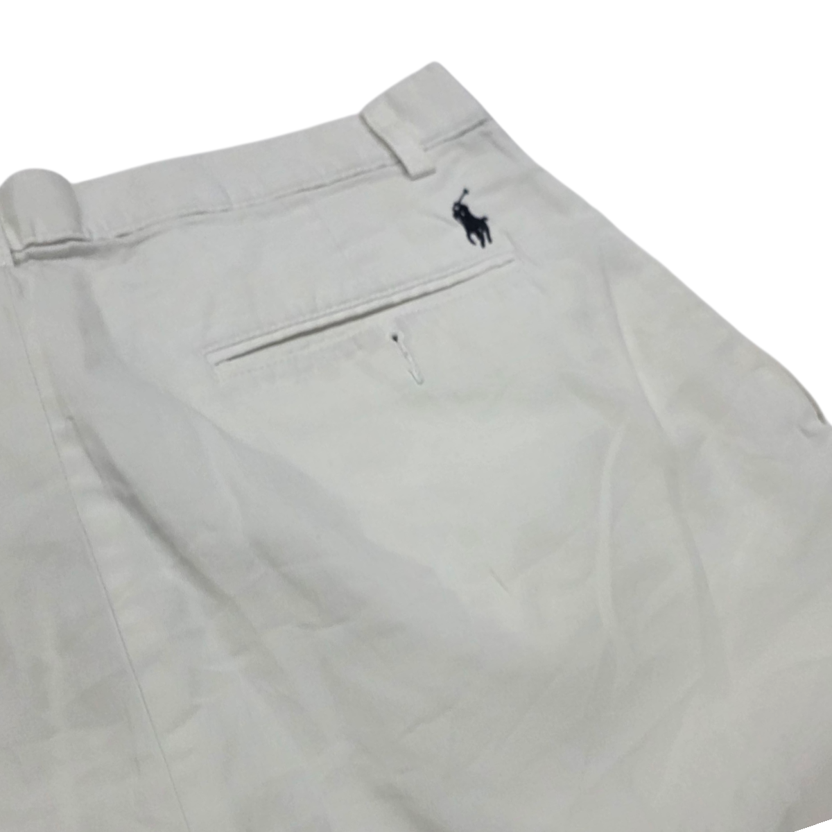 Bermuda Ralph Lauren Talla 32 Blanco Pony Azul
