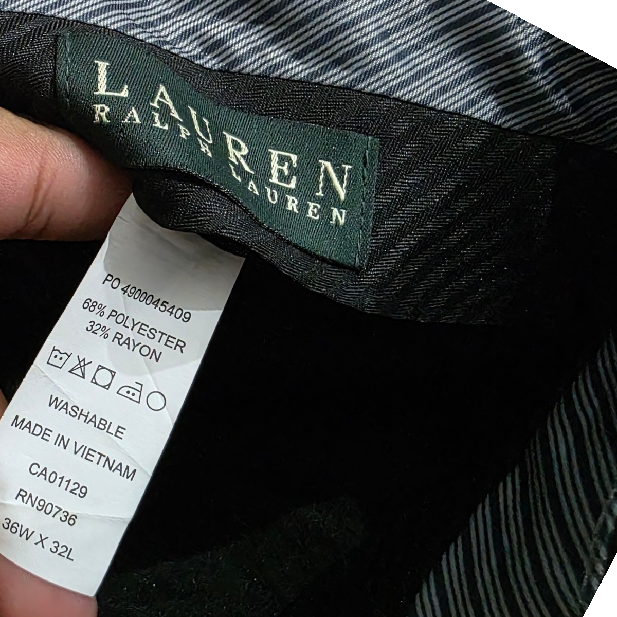 Pantalon Vestir Recto Ralph Lauren 36x32 Cafe