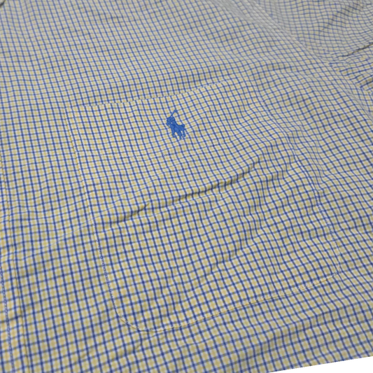 Camisa Ralph Lauren Mediana M Cuadro Amarillo Y Azul