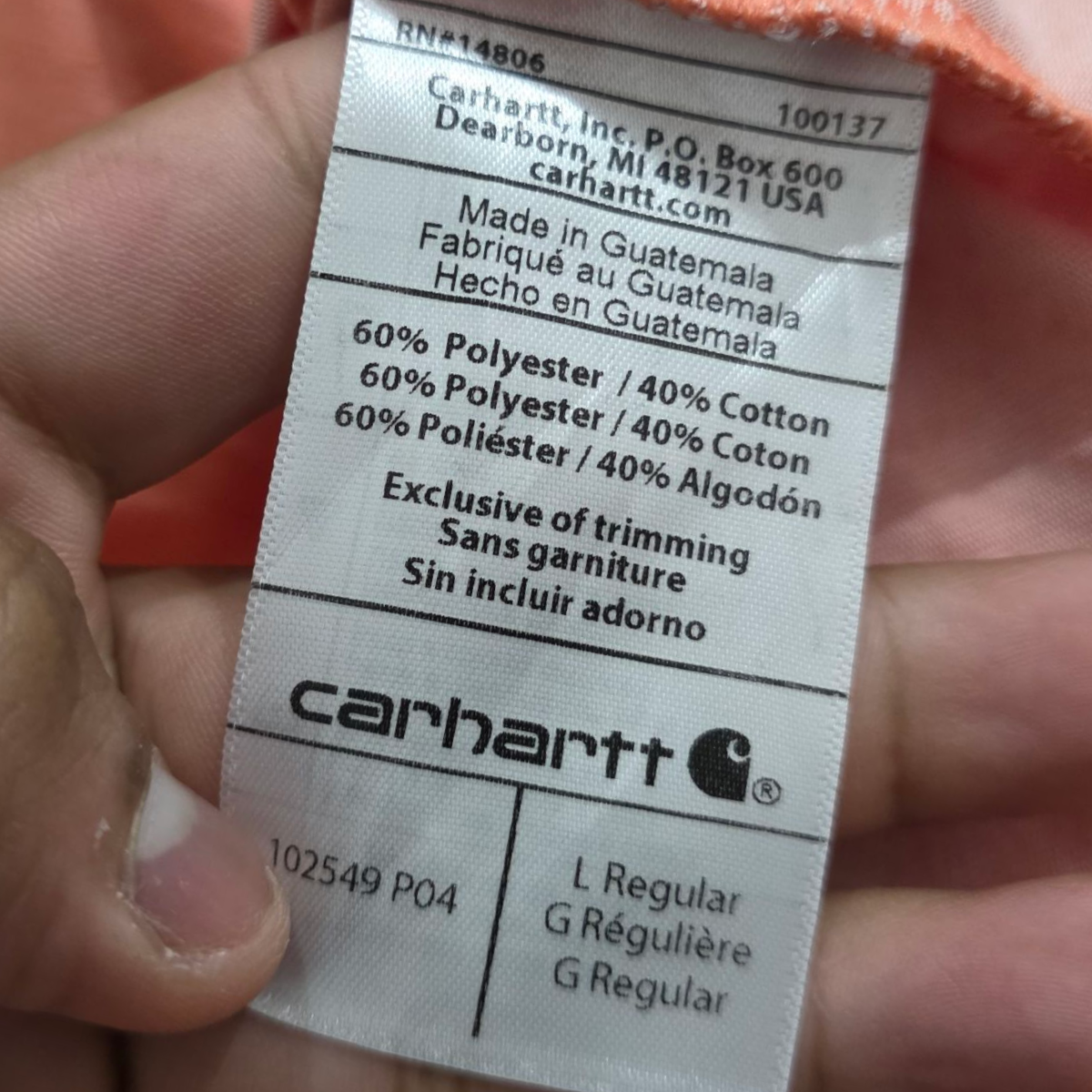 Playera Relaxed Fit Carhartt Grande L Melocoton