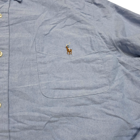 Camisa Slim Fit Ralph Lauren Grande L Azul Pony Colores