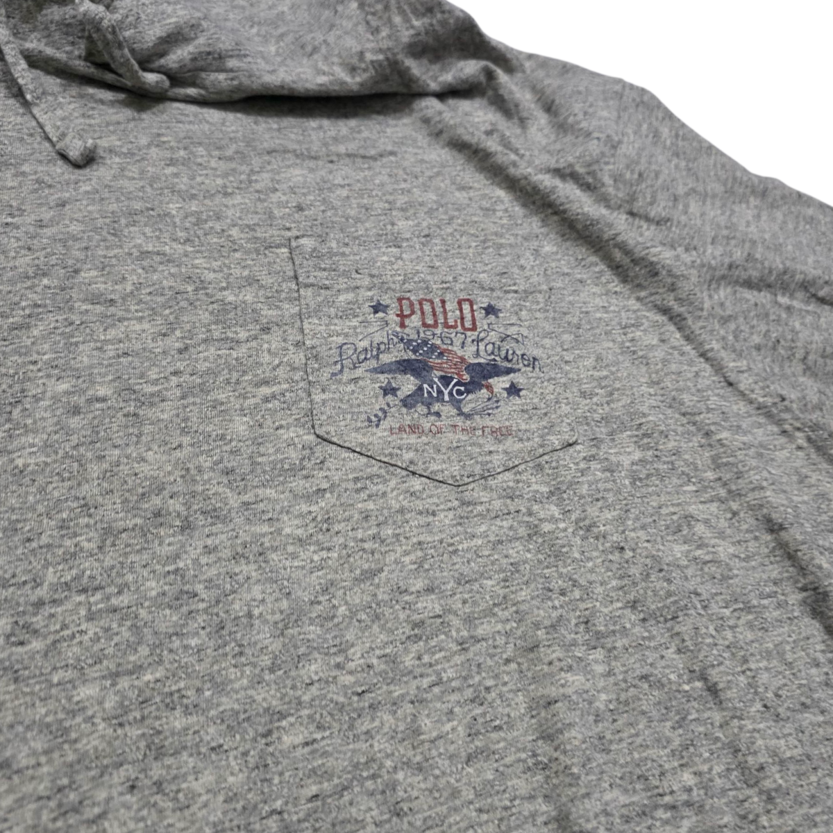 Playera Con Gorro Manga Larga Ralph Lauren Xxl Gris