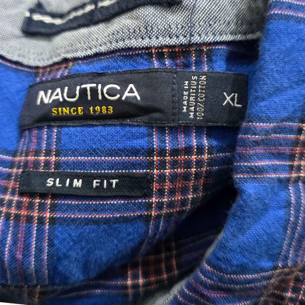 Camisa Nautica Xgrande Xl Cuadro Azul