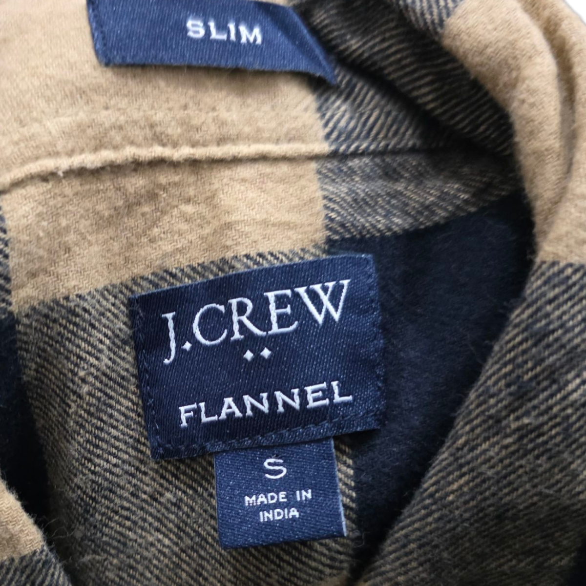 Camisa J Crew Chico S Cuadros Cafe Y Negro