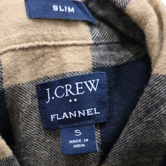 Camisa J Crew Chico S Cuadros Cafe Y Negro