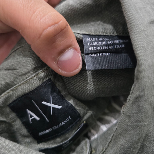 Camisa Armani Exchange Xchico Xs Lineas Verde