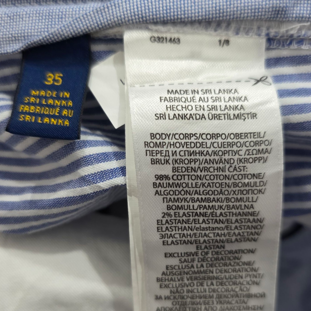Bermuda Ralph Lauren Talla 35 Azul Lineas