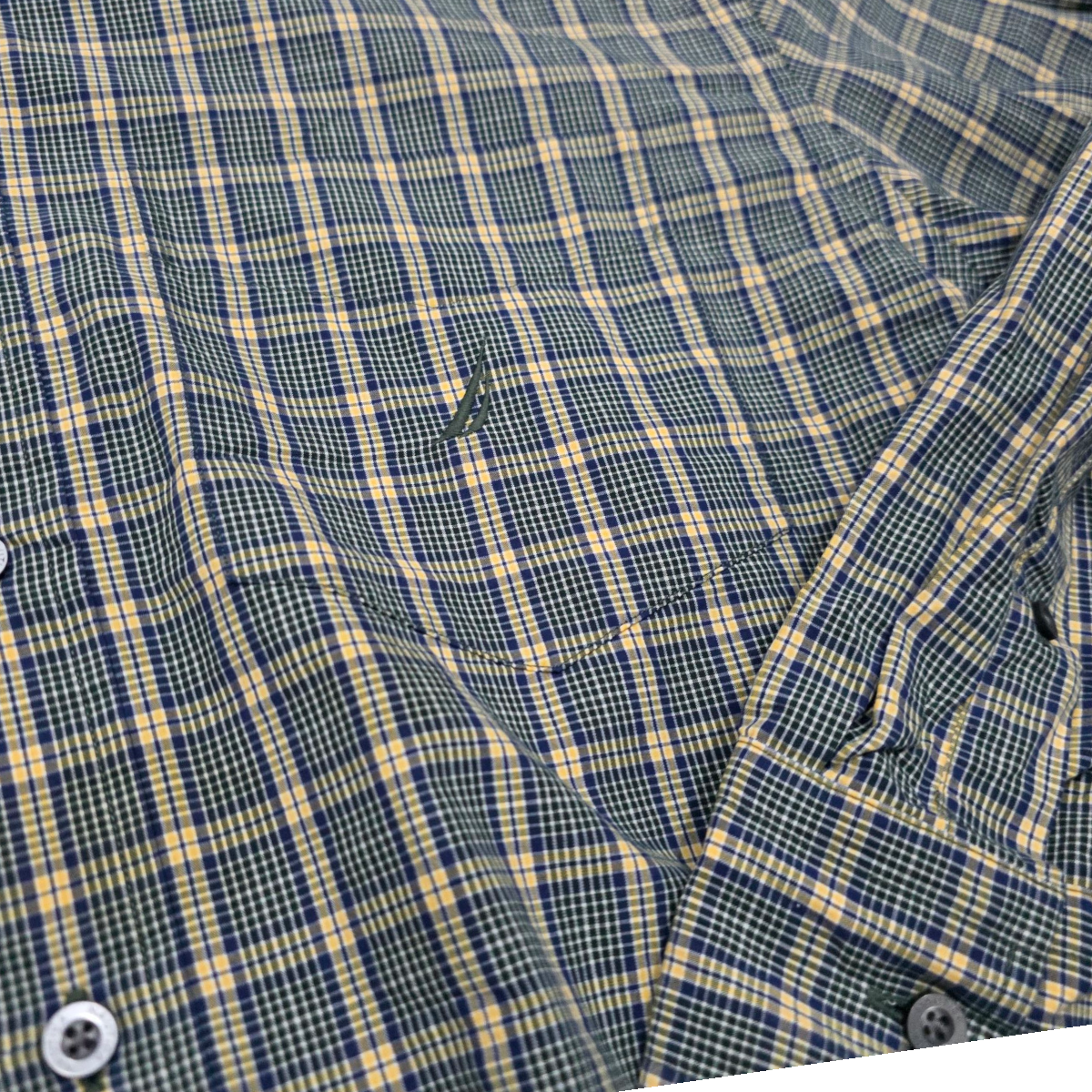 Camisa Nautica Grande L Cuadro Azul Y Amarillo