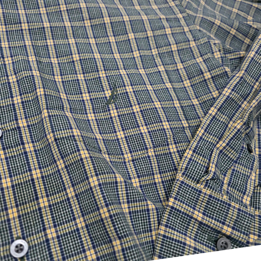 Camisa Nautica Grande L Cuadro Azul Y Amarillo