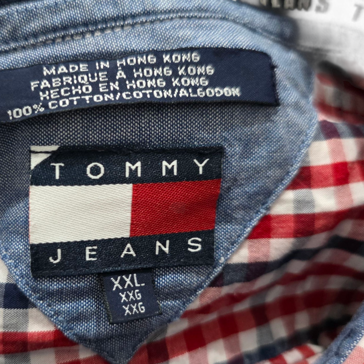 Camisa Tommy Hilfiger Xxl Cuadro Rojo Azul
