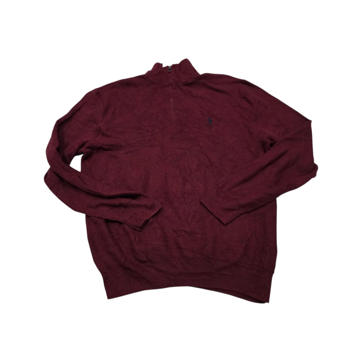Sueter Medio Cierre Ralph Lauren Xxl Vino Pony Azul