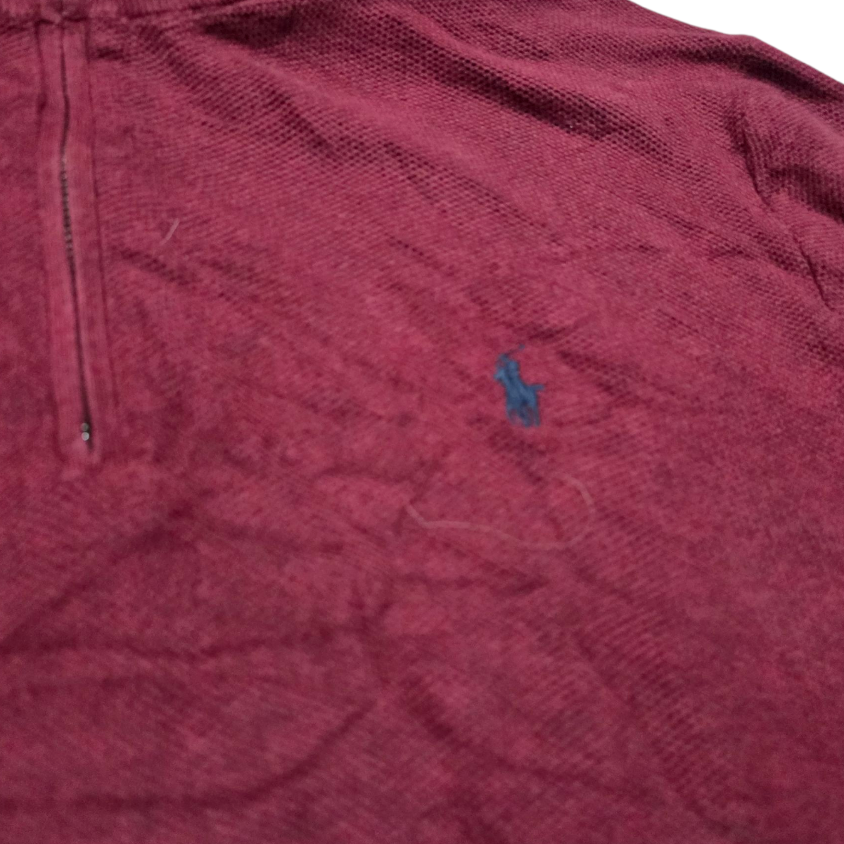 Sueter Medio Cierre Ralph Lauren Xxl Vino Pony Azul