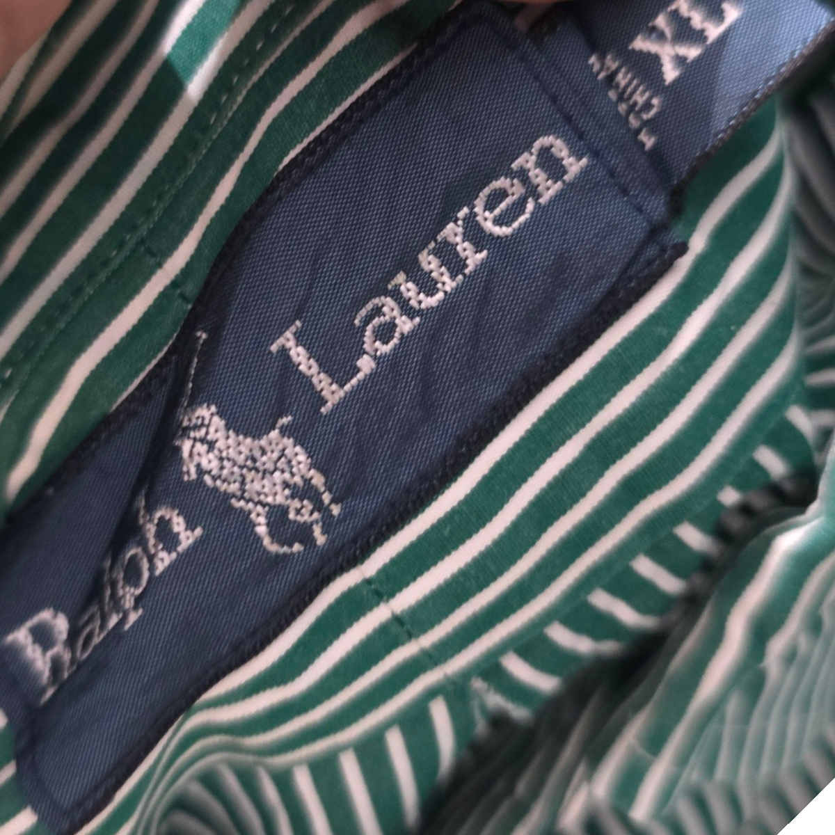 Camisa Ralph Lauren Xgrande Xl Verde Lineas Pony Morado