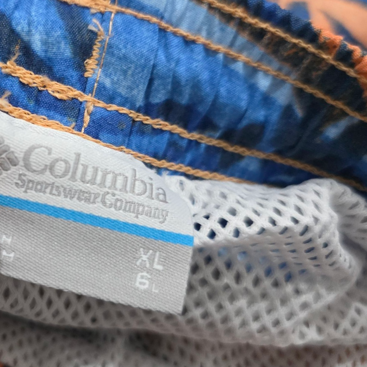 Bermuda Columbia Pfg Xgrande Xl Azul Y Naranja Palmeras