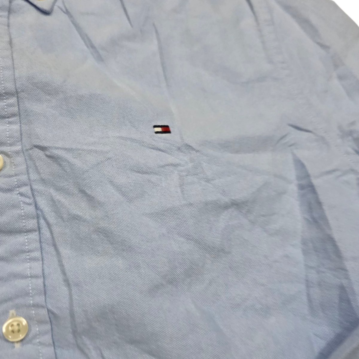 Camisa Tommy Hilfiger Mediana M Custom Fit Azul Claro