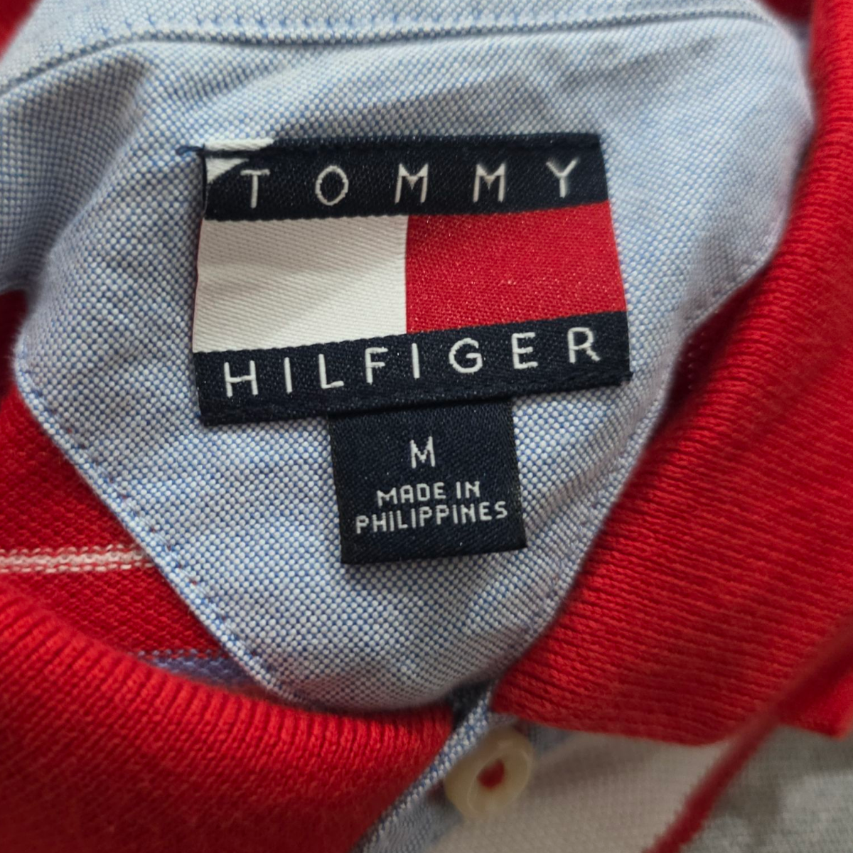 Playera Polo Tommy Hilfiger Mediana M Lineas Rojo Y Gris