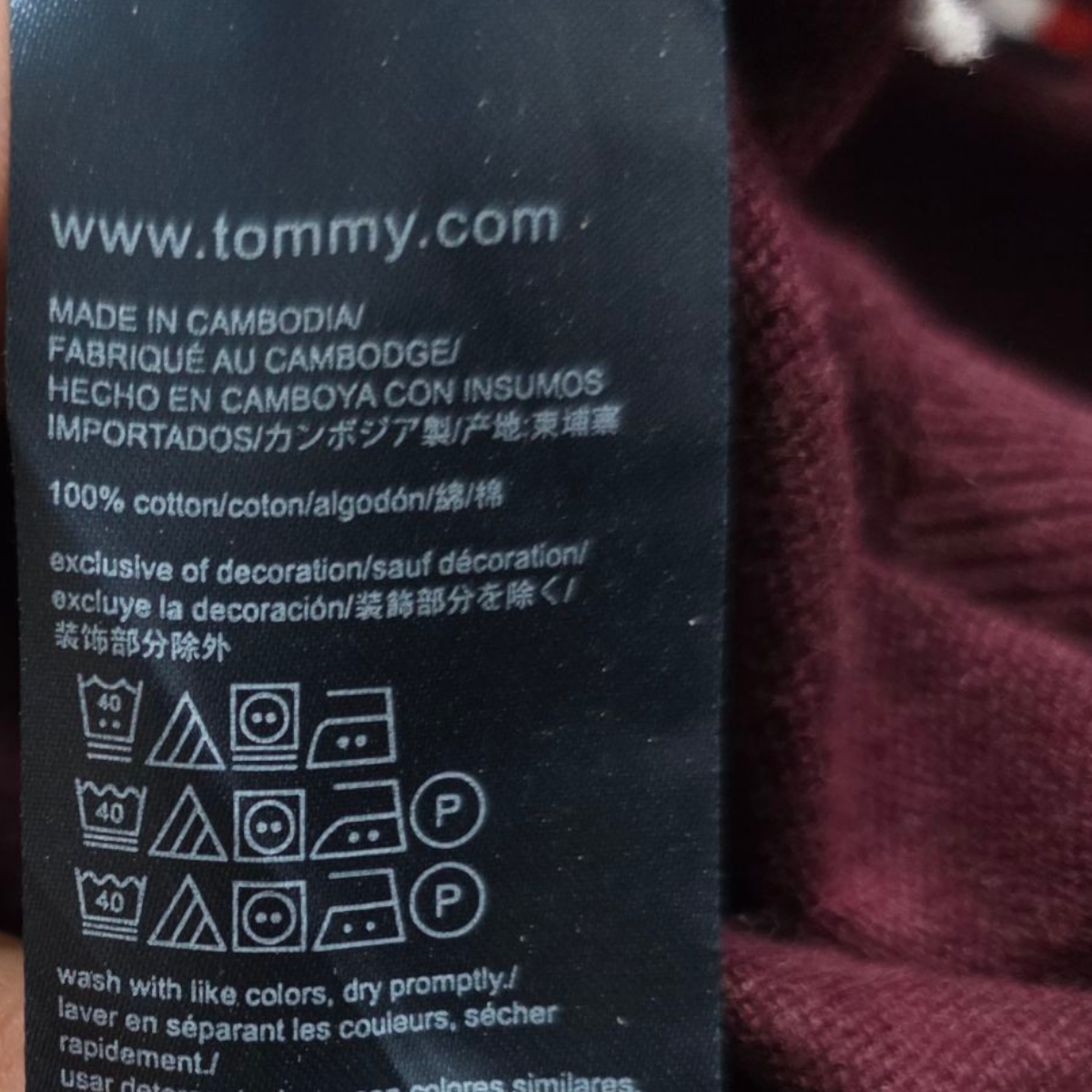 Sueter Tommy Hilfiger Grande L Vino