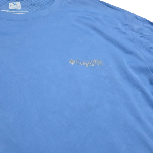 Playera Manga Larga Columbia Grande L Azul Claro Omni Freeze