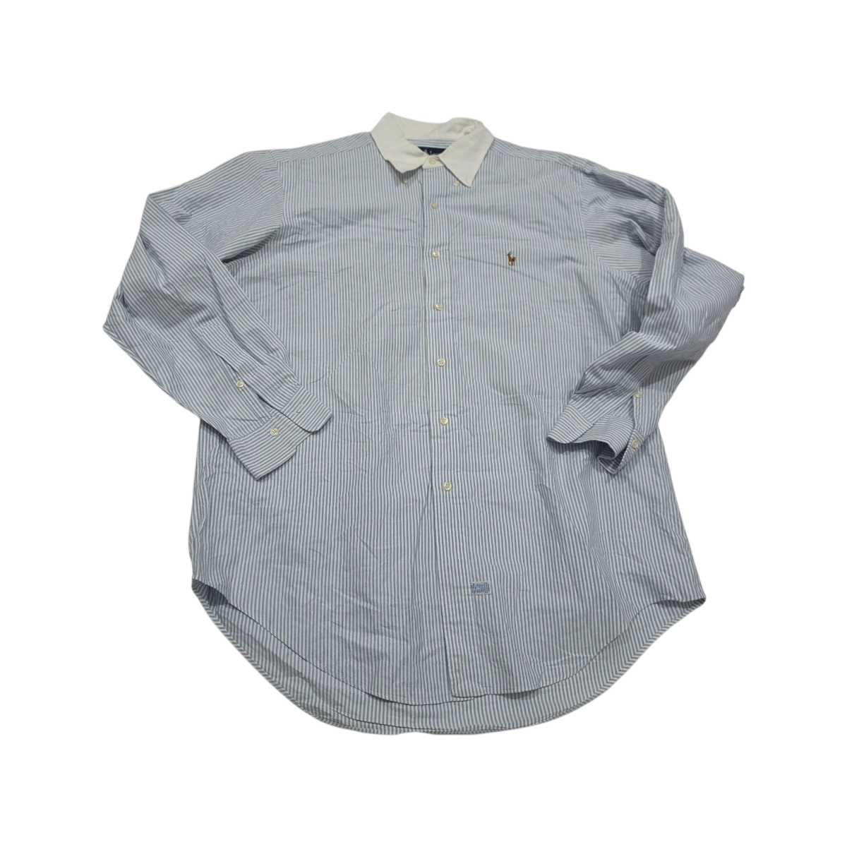Camisa Ralph Lauren Grande L Azul Claro Lineas Pony Colores