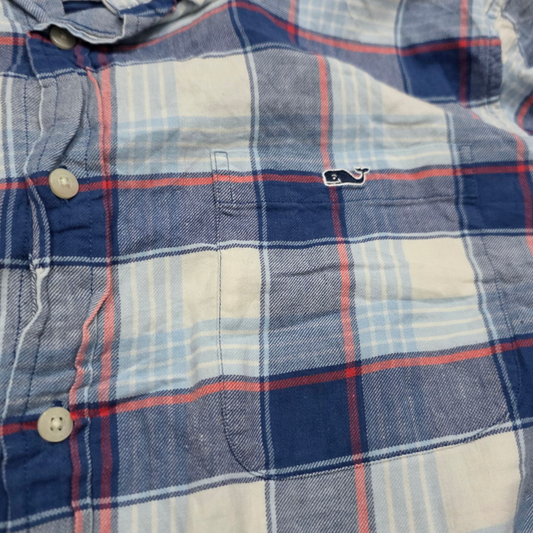 Camisa Vineyard Vines Xgrande Xl Cuadro Azul Y Blanco