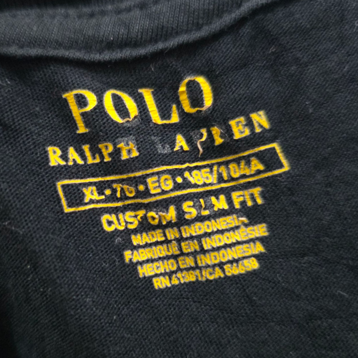 Playera Ralph Lauren Xgrande Xl Negro Pony Rojo Custom Slim (Usado)