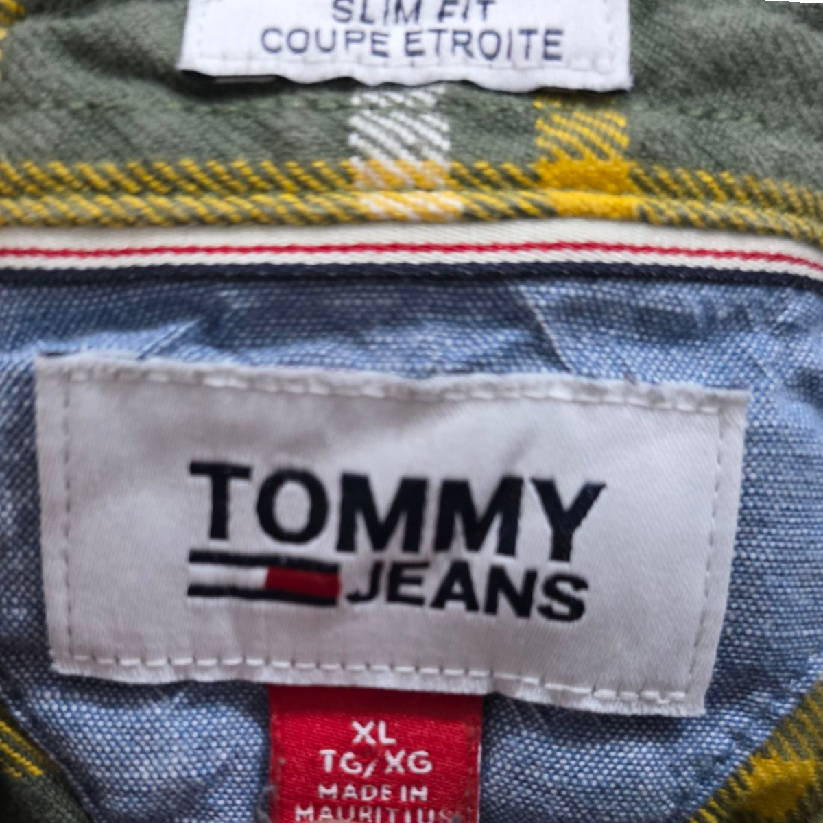 Camisa Tommy Hilfiger Xgrande Xl Cuadro Verde Y Amarillo