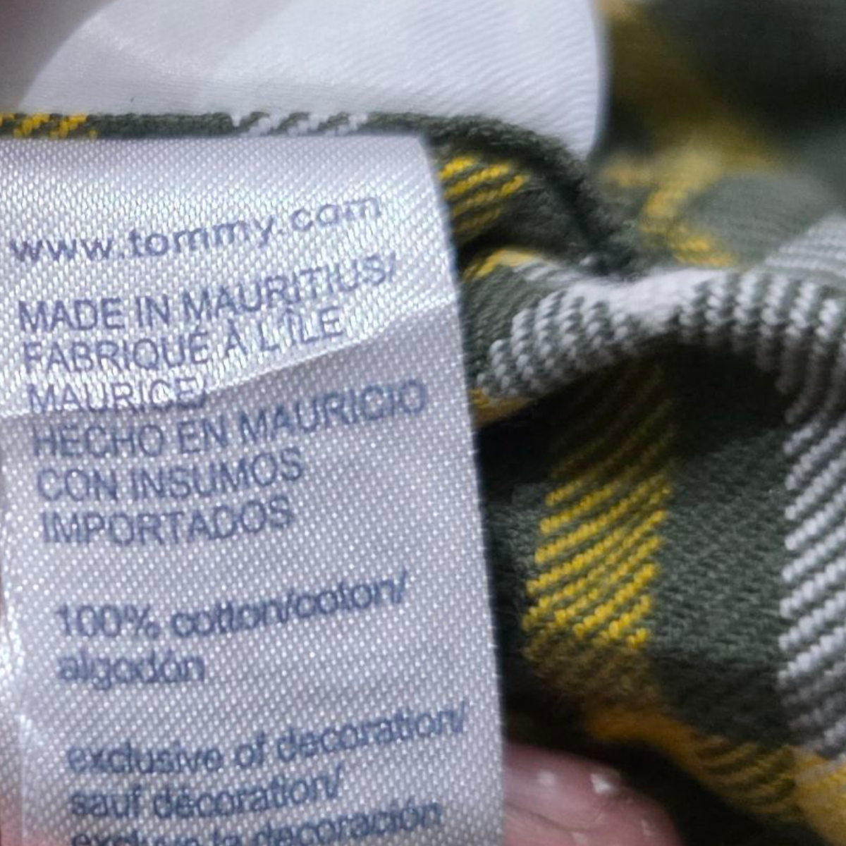 Camisa Tommy Hilfiger Xgrande Xl Cuadro Verde Y Amarillo