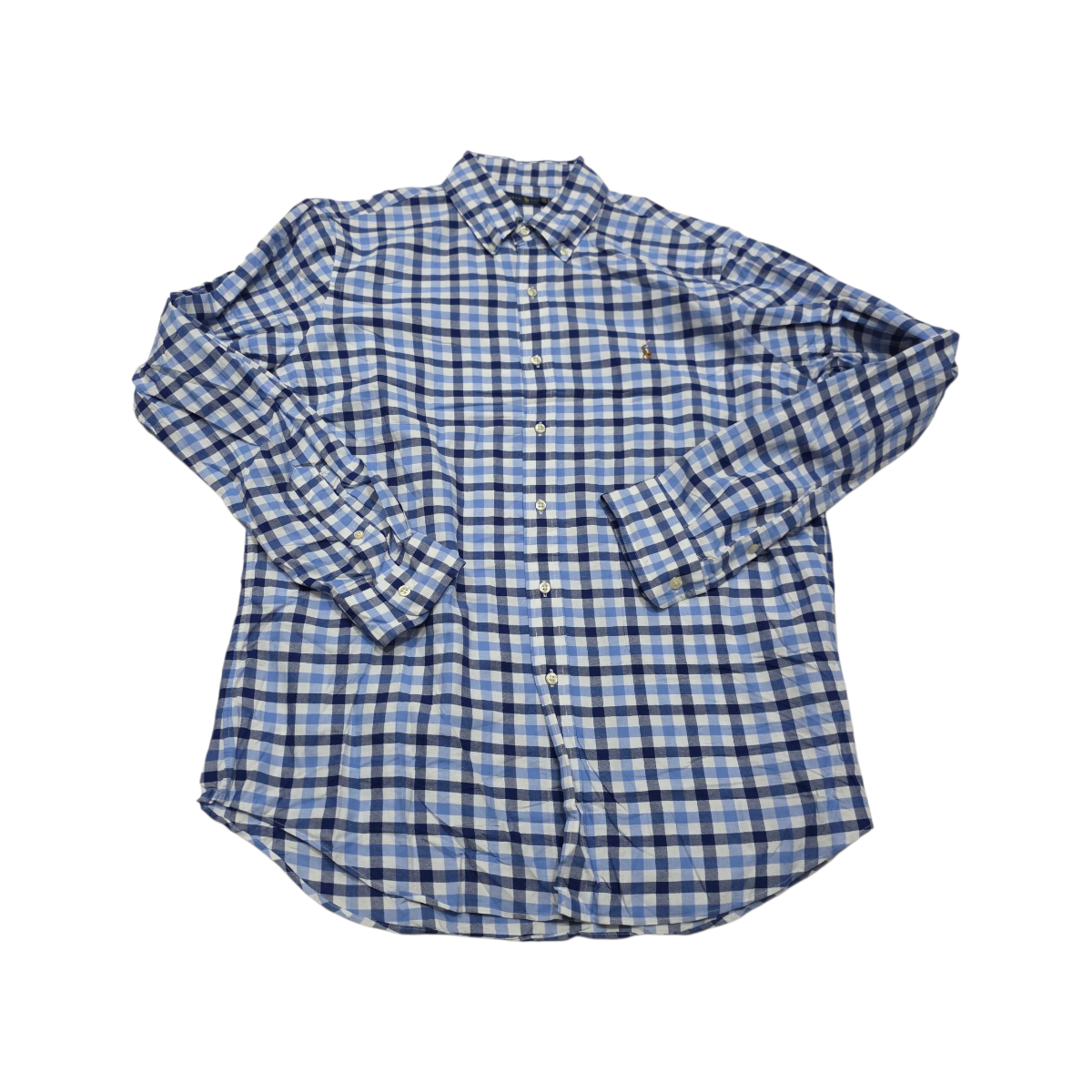 Camisa Ralph Lauren Grande L Cuadro Azul Y Azul Claro