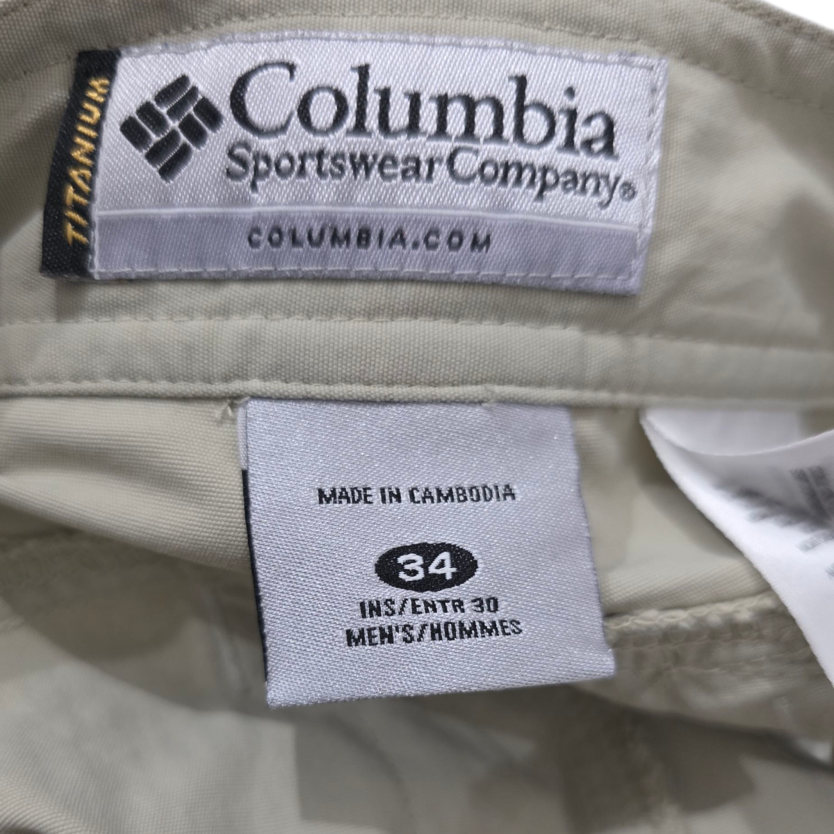 Pantalon Convertible Columbia Talla 34 Beige