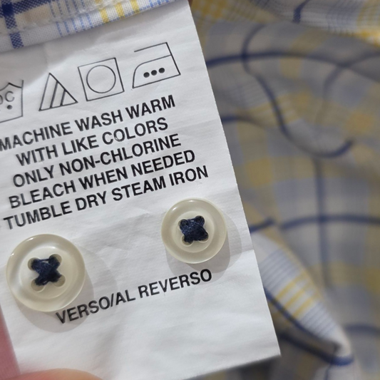 Camisa Tommy Hilfiger Grande L 16 1/2 Cuadro Amarilo Azul (Usado)