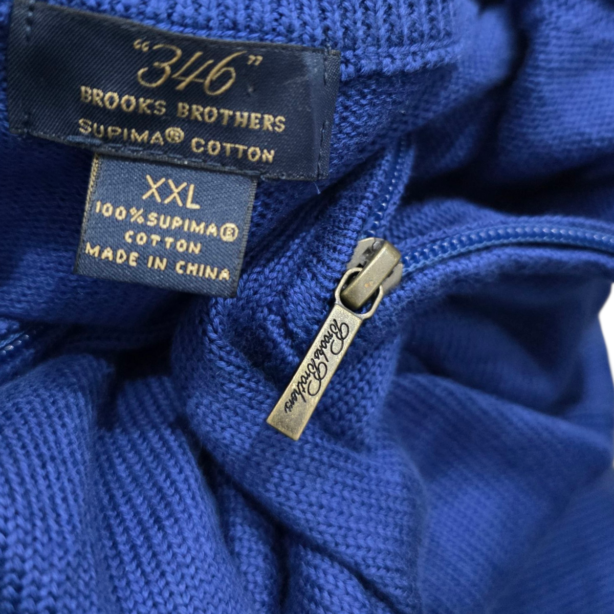 Sueter Medio Cierre Brooks Brothers Xxl Azul (Usado)