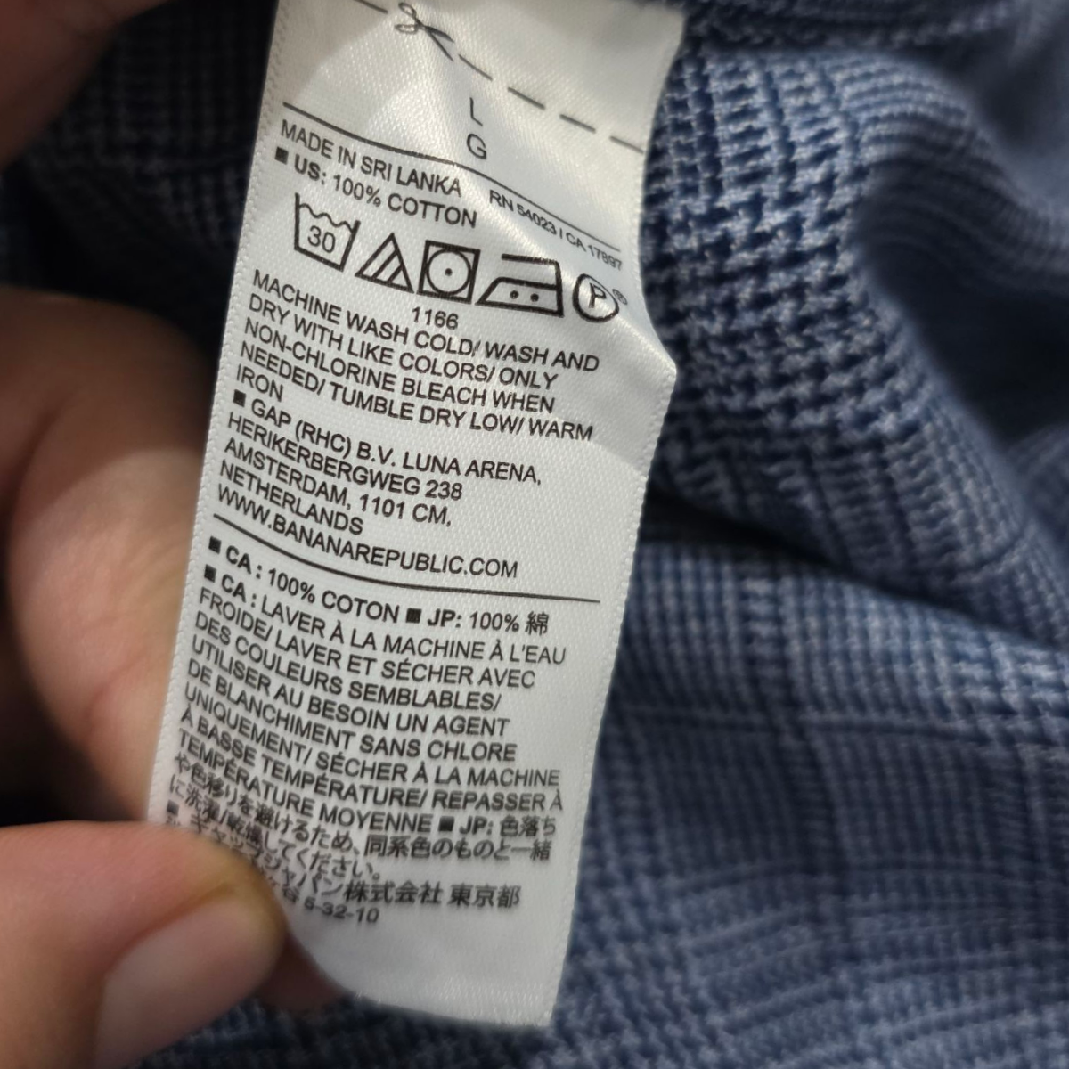 Camisa Banana Republic Grande L Slimfit Azul Cuadro