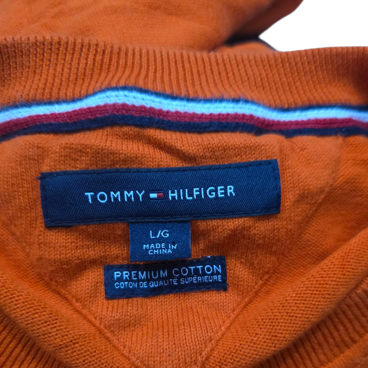 Sueter Tommy Hilfiger Grande L Naranja Premium Algodon