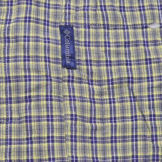 Camisa Manga Corta Columbia Grande L Verde Y Negro Cuadro