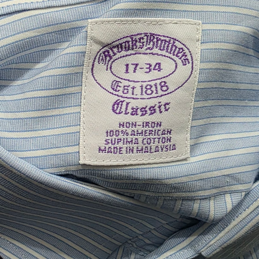 Camisa Brooks Brothers Xgrande Xl Classic Lineas Azul Claro