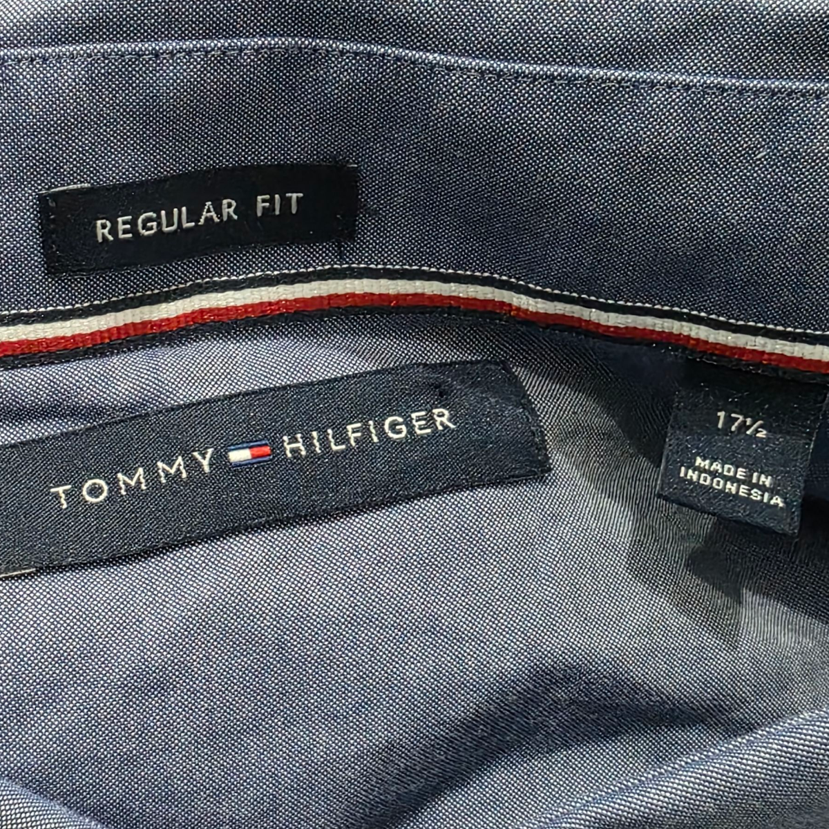 Camisa Tommy Hilfiger Xgrande 17 1/2 Regular Fit Azul