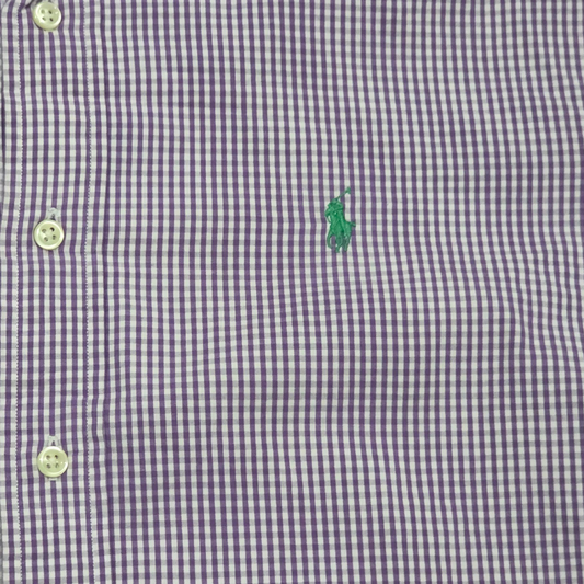 Camisa Manga Corta Ralph Lauren Mediana M Cuadro Morado