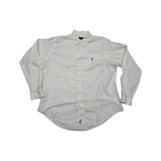 Camisa Ralph Lauren Xgrande Xl Blanco Lino
