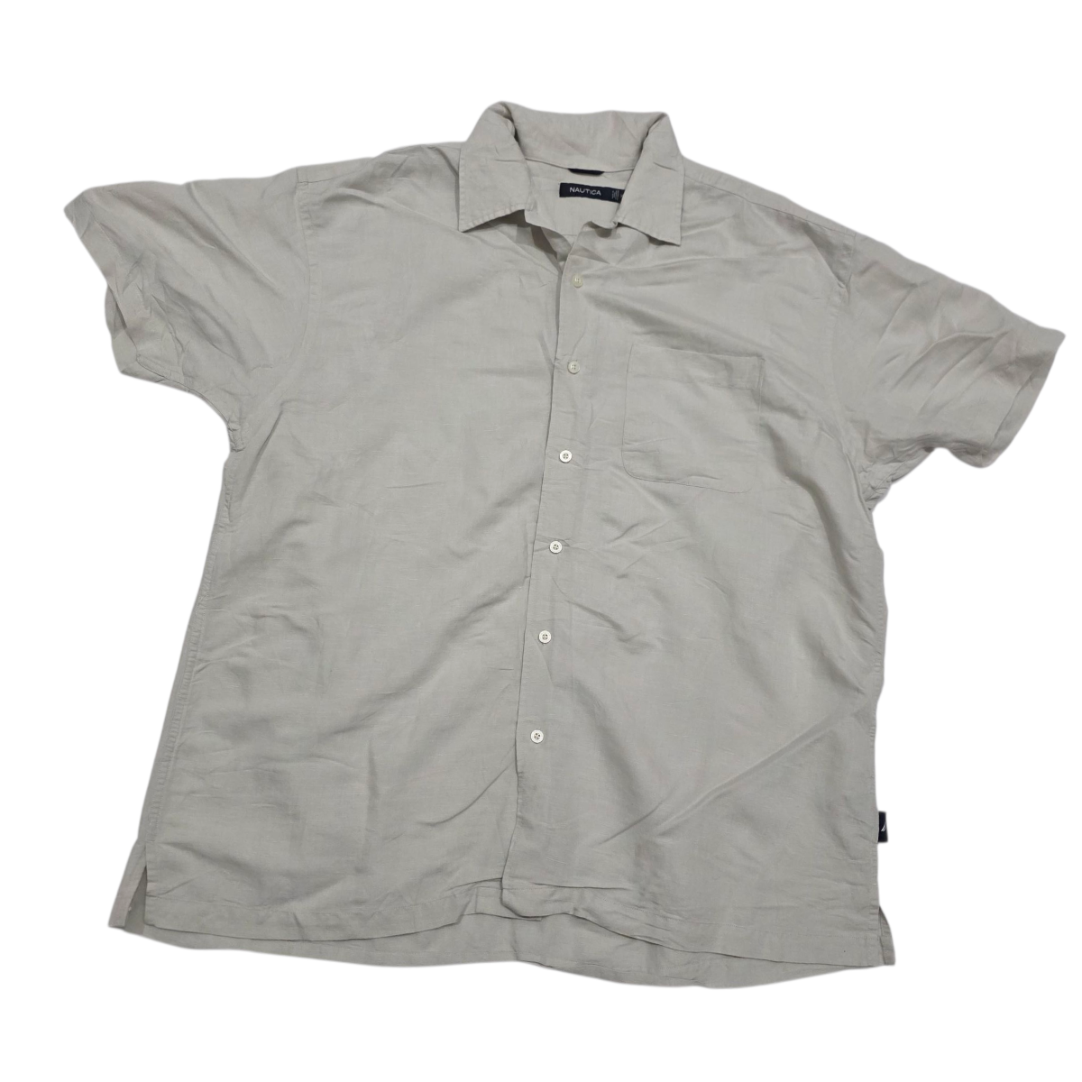 Camisa Manga Corta Nautica Xgrande Xl Beige Oscuro