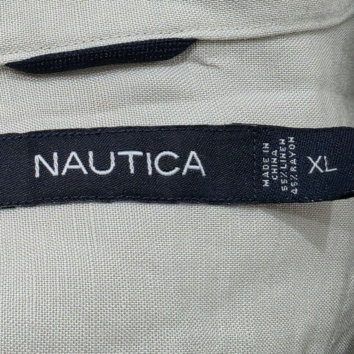 Camisa Manga Corta Nautica Xgrande Xl Beige Oscuro