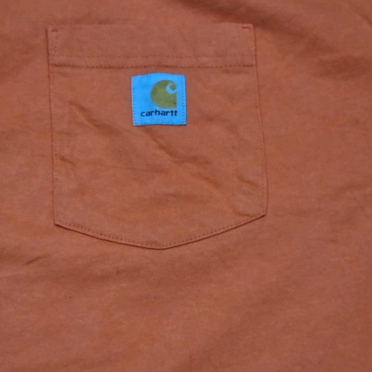 Playera Manga Larga Carhartt Xgrande Xl Naranja Fosforecente