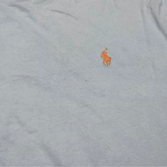 Playera Ralph Lauren 2xl Azul Claro Pony Naranja