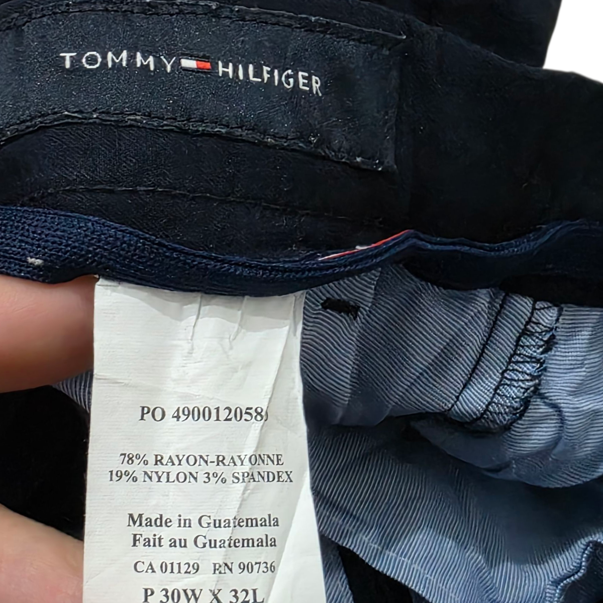 Pantalon Tommy Hilfiger 30x32 Slimfit Stretch Azul