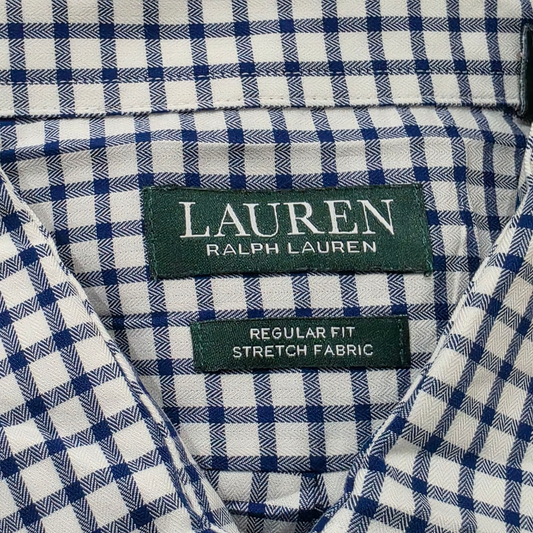 Camisa Ralph Lauren Xgrande 17 1/2 Xl Cuadro Azul Y Blanco