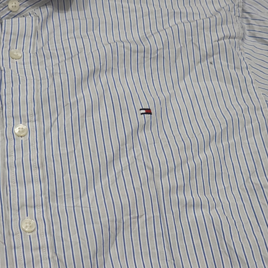 Camisa Tommy Hilfiger Xgrande Xl Lineas Gris