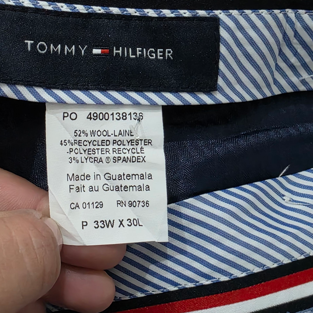 Pantalon Vestir Tommy Hilfiger 33x30 Slimfit Negro