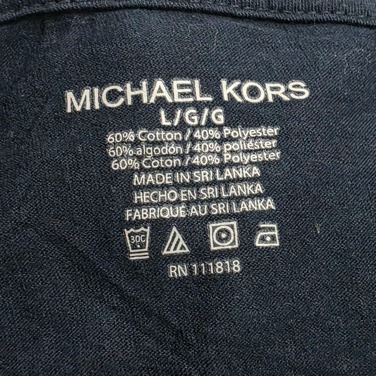 Playera Manga Larga Michael Kors Grande L Azul