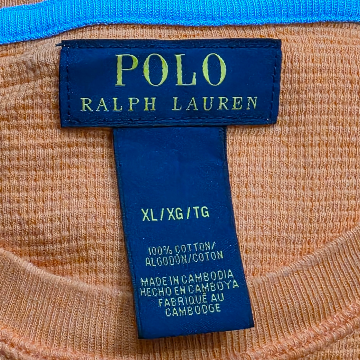 Playera Ralph Lauren Xgrande Xl Naranja Pony Azul