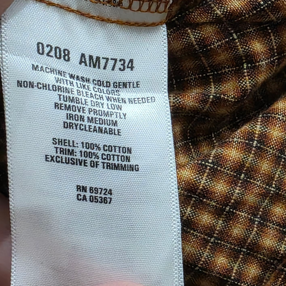 Camisa Columbia 2xl Cuadro Naranja Y Cafe